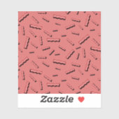 Bacon red meat houdt van leuke retro-patronen sticker (Vel)