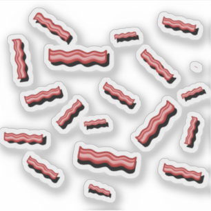 Bacon rode vlees liefhebber leuke retro patroon sticker
