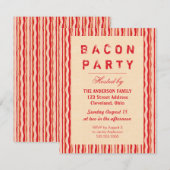 Bacon Strips Party Invitation Typography Kaart (Voorkant / Achterkant)