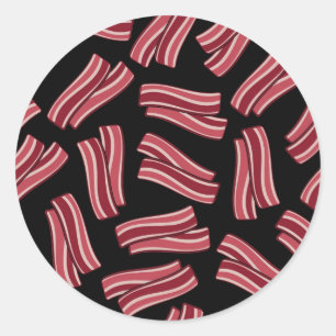 Bacon Strips Patroon Ronde Sticker