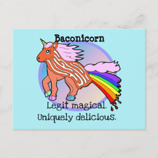 Bacon Unicorn - Baconicorn Magical Delicious shirt Briefkaart