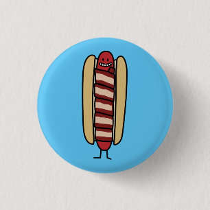 Bacon Wrapped Hot Dog Hotdog Wiener Bacon-wrapped Ronde Button 3,2 Cm