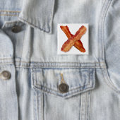 Bacon X O X LOVE Vierkante Button 5,1 Cm (In situ)