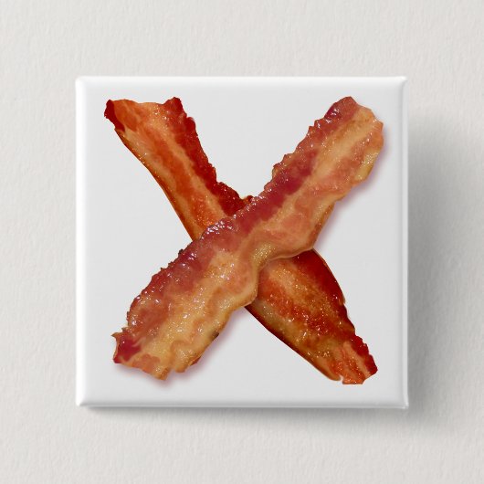 Bacon X O X LOVE Vierkante Button 5,1 Cm (Voorkant)