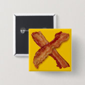 Bacon X O X LOVE Vierkante Button 5,1 Cm (Voorkant /achterkant)