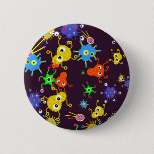 Bacteria Wallpaper Ronde Button 5,7 Cm