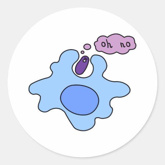 Bacterie Phagocytose Ronde Sticker (Voorkant)