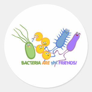 Bacteriële vrienden ronde sticker