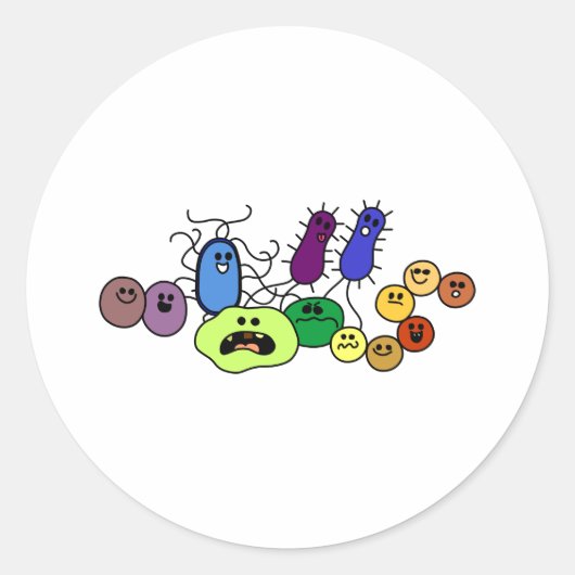 Bacteriën Ronde Sticker (Voorkant)