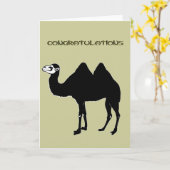 Bactrian Camel Congratulations Card Kaart (Gele Bloem)