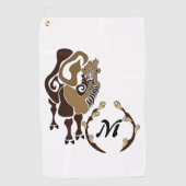 Bactrian Camel Monogram Golfhanddoek (Voorkant)