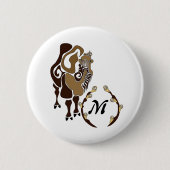 Bactrian Camel Monogram Ronde Button 5,7 Cm (Voorkant)