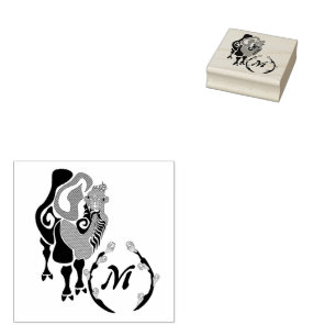 Bactrian Camel Monogram Rubberstempel