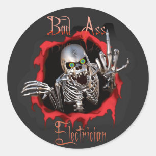 Bad As_ Electricia Skull Sticker