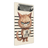 Bad Attitude Cat Mugshot – Grappig katachtig ontwe Mini Klembord (Schuin)