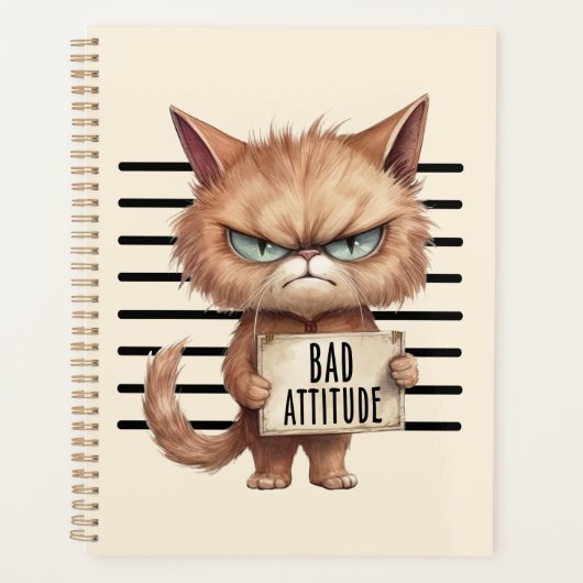 Bad Attitude Chat Mugshot - Drôle Feline Design (Devant)