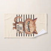 Bad Attitude Chat Mugshot - Drôle Feline Design (Serviette à main)