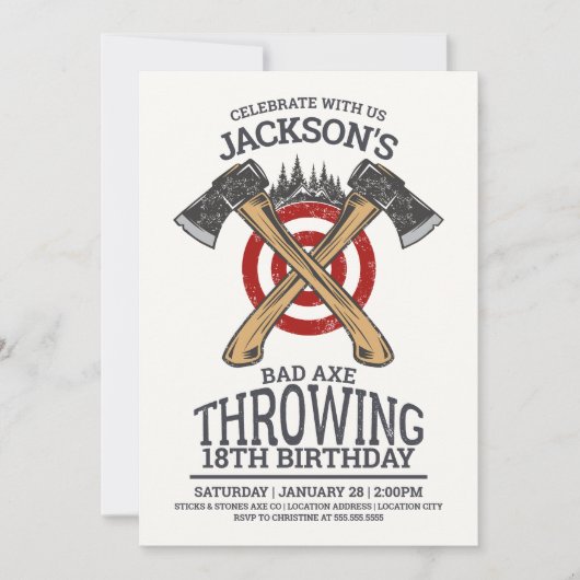 Bad Ax Jetant Invitation Anniversaire (Devant)