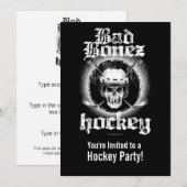 Bad Bonez Hockey party Invitation Kaart (Voorkant / Achterkant)