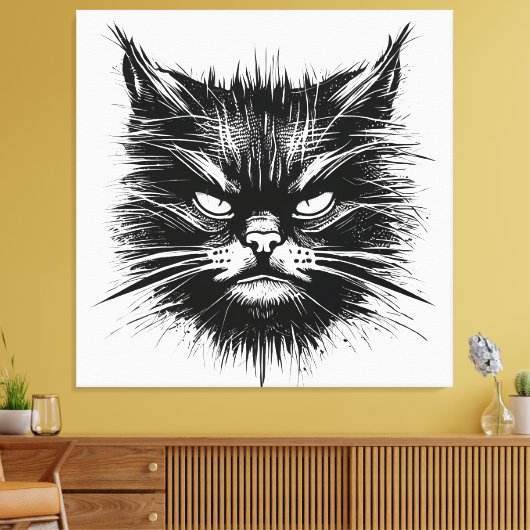 Bad Cat Canvas Afdruk (Insitu (Woonkamer))