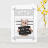 BAD CAT Police Mugshot - MEOW! Carte (Fleur jaune)