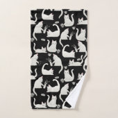 Bad Cats Knocking Stuff Over, White Cats on Black (Serviette à main)