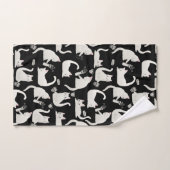Bad Cats Knocking Stuff Over, White Cats on Black (Serviette à main)