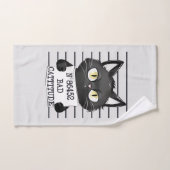 Bad Cattitude - Mugshot de chat noir (Serviette à main)