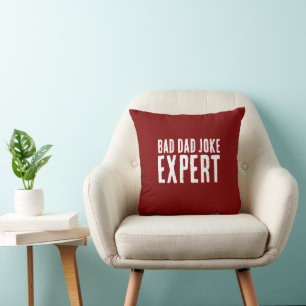 Bad Dad Joke Expert BOLD TYPOGRAFIE Kussen