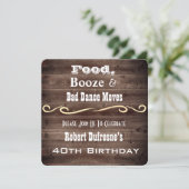 "Bad Dance Moves" Rustic Birthday Uitnodiging (Staand voorkant)
