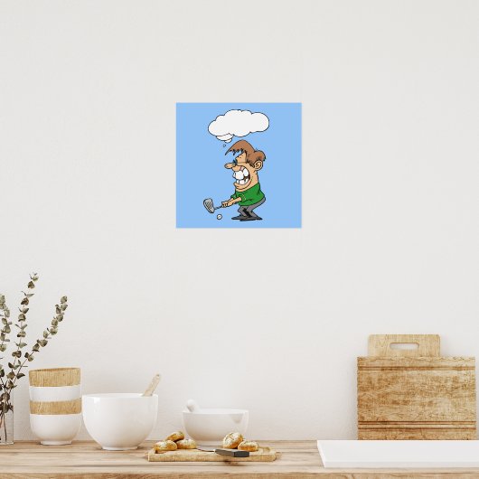 Bad Day Golfer T-shirts en cadeautjes Poster (Keuken)