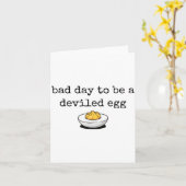 Bad Day To Be A Deviled Egg Funny Thanksgiving Dev Kaart (Gele Bloem)