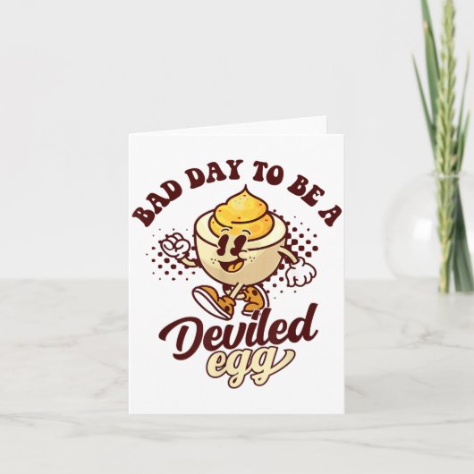 Bad Day To Be A Deviled Egg Funny Thanksgiving Egg Kaart (Voorkant)