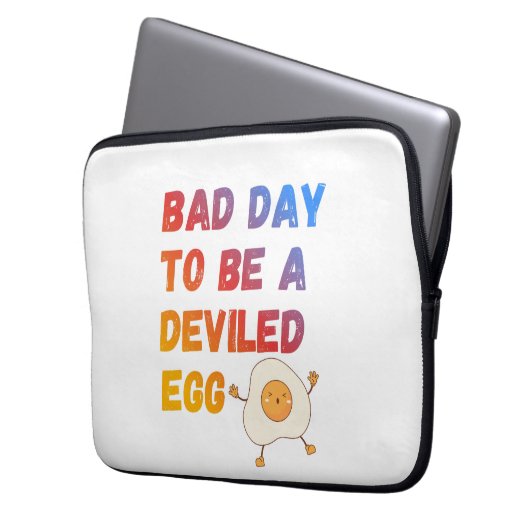 Bad Day to Be a Deviled Egg Laptop Sleeve (Voorkant Links)