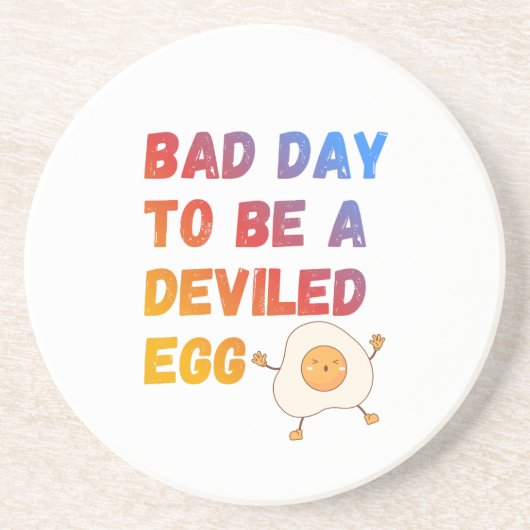 Bad Day to Be a Deviled Egg Zandsteen Onderzetter (Voorkant)