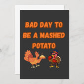 "BAD DAY TO BE A MASHED POTATO" BEDANKKAART (Voorkant / Achterkant)