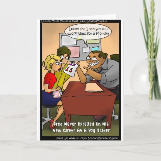 Bad Day Trader Funny Gifts T - shirts Mokken Kaart (Voorkant)