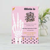 Bad deux l'os deuxième anniversaire invitation (Debout devant)