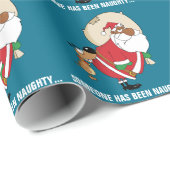 Bad Dog Bites Black Santa op Butt Cadeaupapier (Rol Hoek)