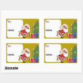 Bad Dog Bites Zwart Santa Gift Label Sticker (Vel)