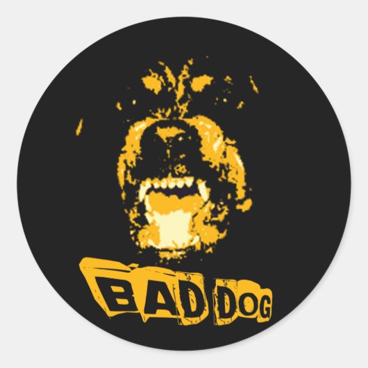 Bad Dog Ronde Sticker (Voorkant)