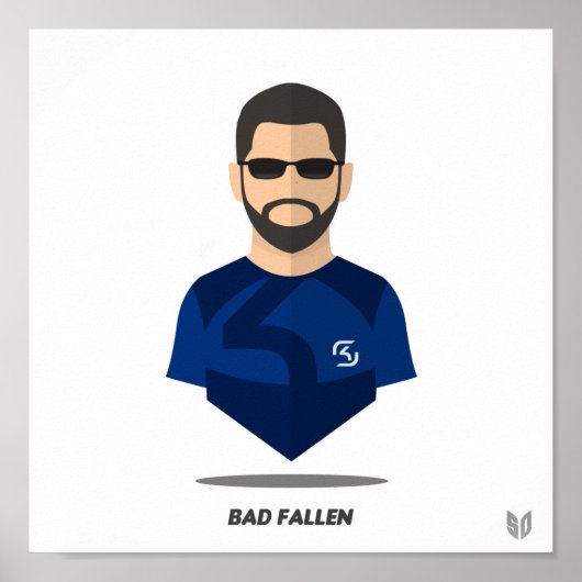 Bad Fallen Minimalis Poster (Voorkant)