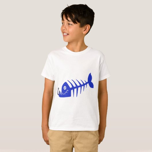 Bad Fish Skull Blue T-shirt (Voorkant volledig)