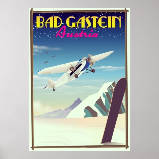 Bad Gastein Autriche affiche de snowboard (Devant)