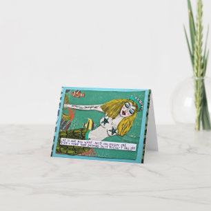 BAD GIRL ART MERMAID NOTECARD KAART