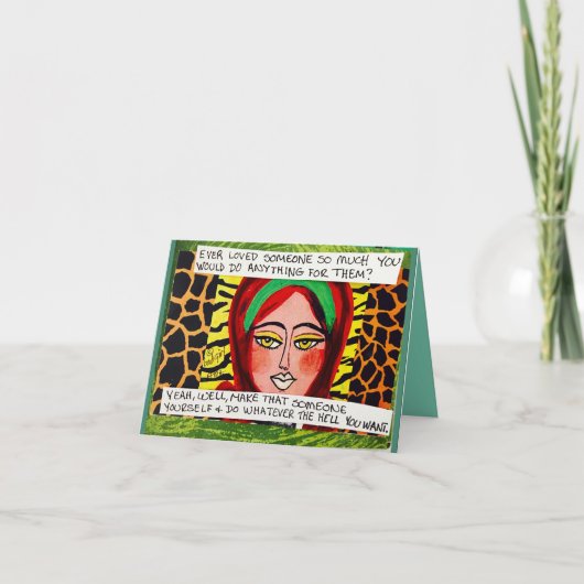 BAD GIRL ART NOTECARD KAART (Voorkant)