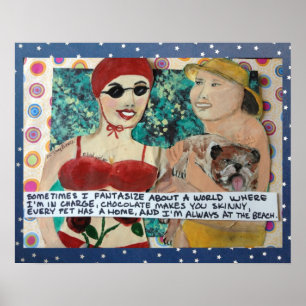 BAD GIRL ART - SOMS FANTASIEER IK OVER EEN WERELD POSTER