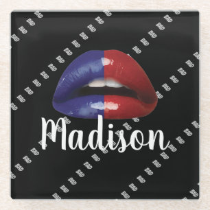 Bad Girl Makeup Lipstick Beauty Custom Personalize Glazen Onderzetter