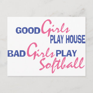 Bad Girls Play Softball Briefkaart