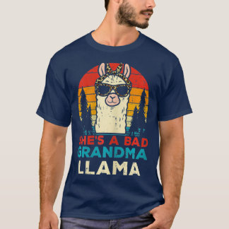 Bad Grandma Llama Retro Alpaca Moederdag Nana T-shirt